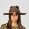 Canvas Distressed Rancher Hat | Stampede | Red Leather Band | Brown