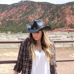 Stetson Black Leather Cowboy Hat - Roxbury