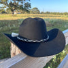 Hitched Horsehair Braided Hat Band - Black & White