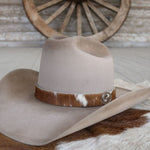 Cowhide Hat Band - Brown & White