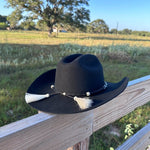 Hitched Horsehair Braided Hat Band - Black & White