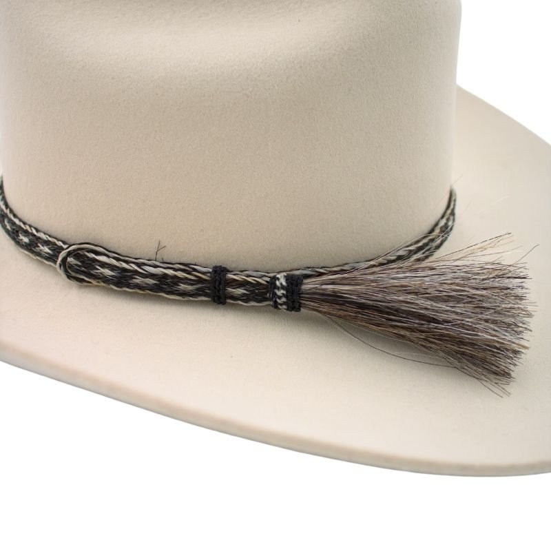 Horsehair Braided Single Tassel Hat Band - Pepper