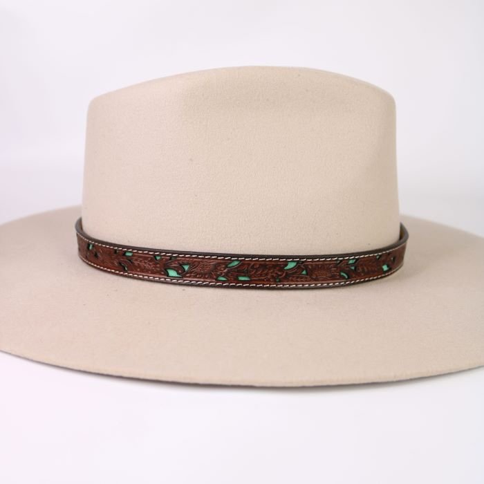 Twister Leather Floral Turquoise Underlay Hat Band