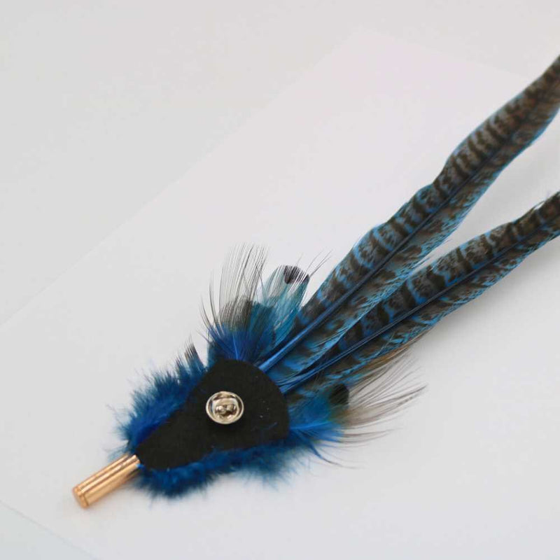 Western Feather Hat Pin Blue
