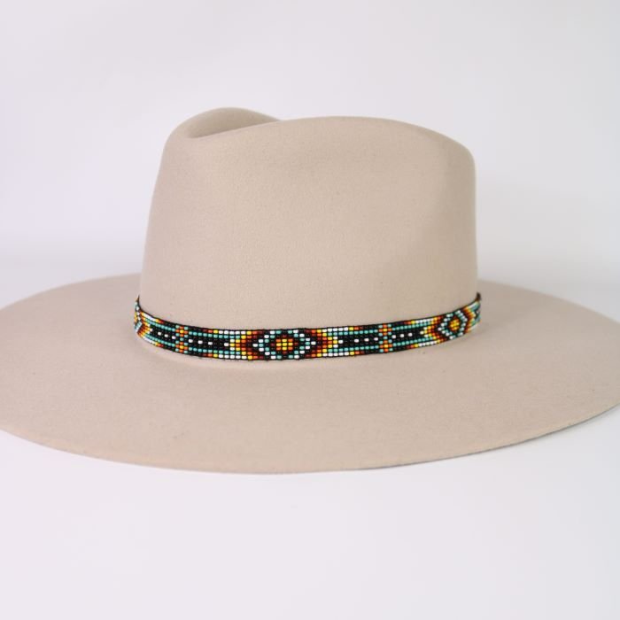 Western Beaded Hat Band - Aztec