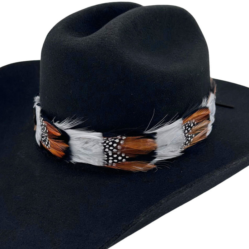 Western Feather Hat Band - Grey