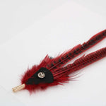 Western Feather Hat Pin Red