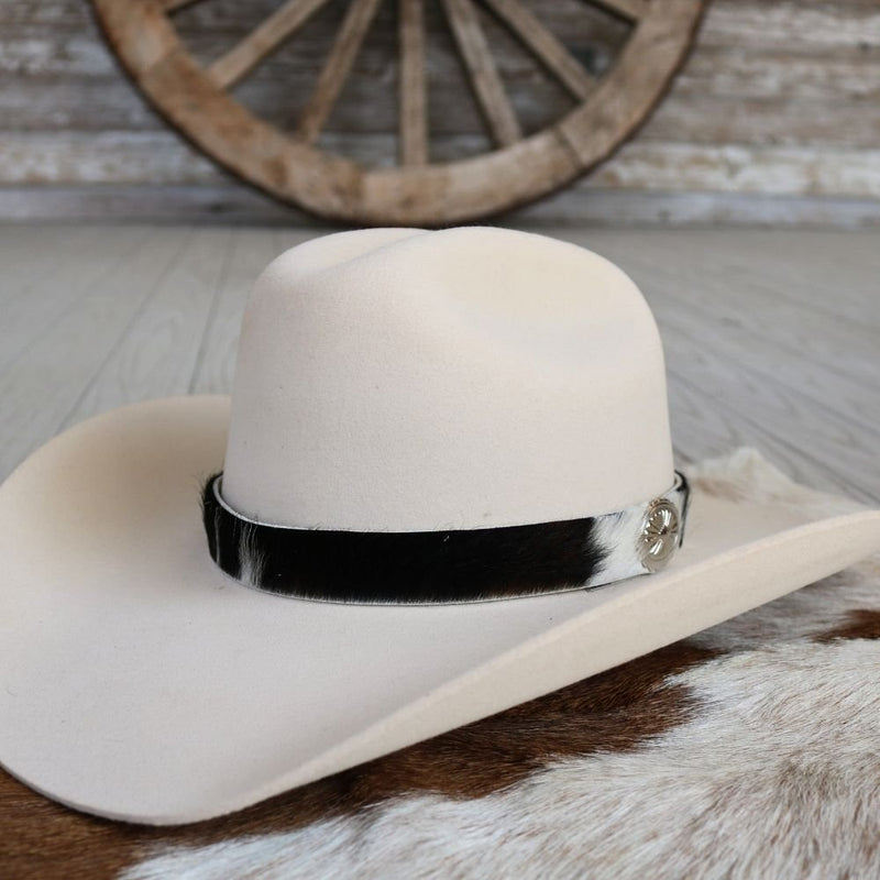 Cowhide Hat Band - Black & White