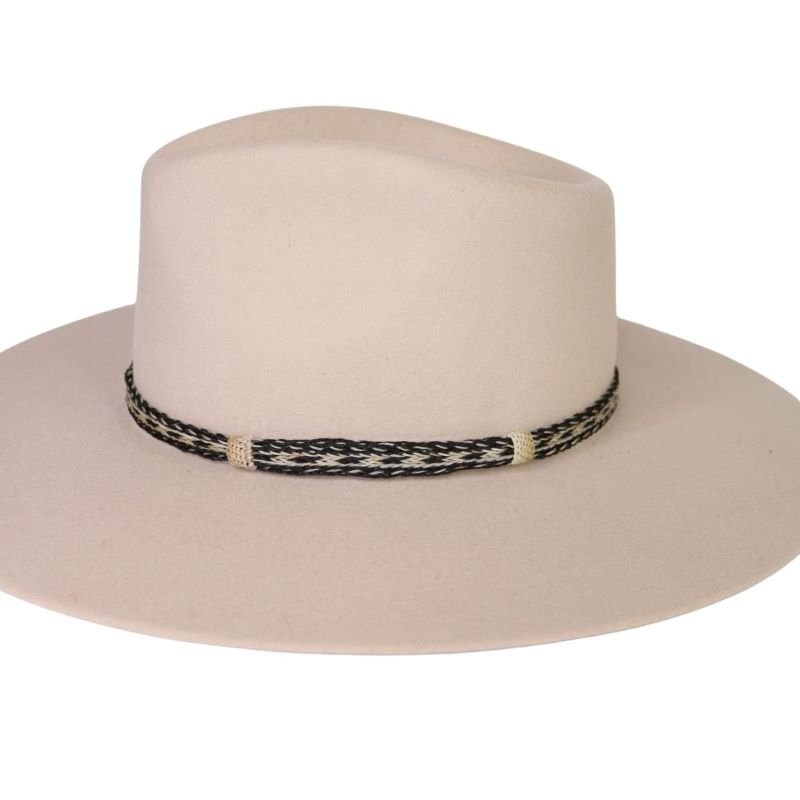 Horsehair Braided Hat Band - Silver Black