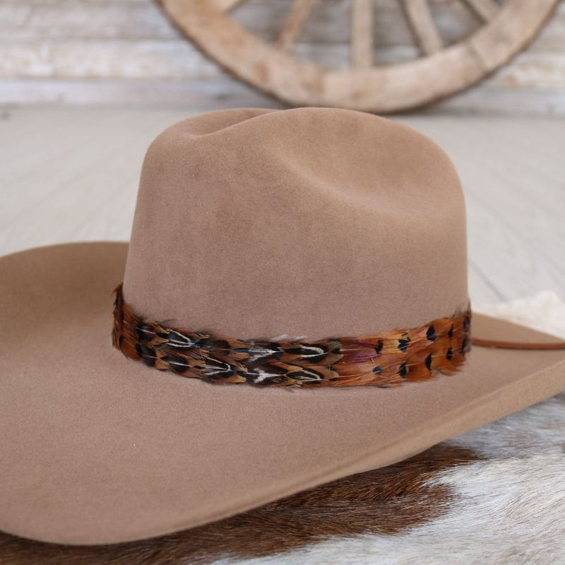 Western Feather Hat Band - Rust