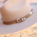 Western Leather Hat Band with Bone