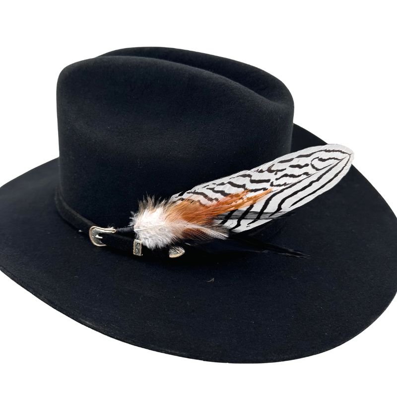 western feather accent Feather Hat Accent - Zebra