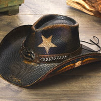 Patriotic Men's Straw Cowboy Hat | Stampede | Longhorn Skull