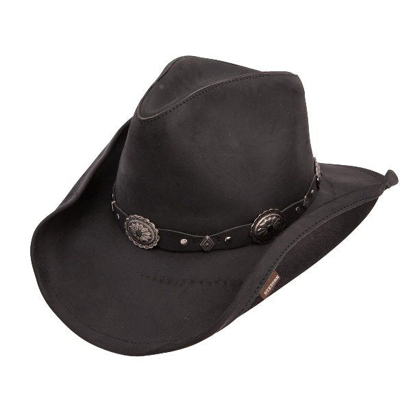 Stetson Black Leather Cowboy Hat - Roxbury