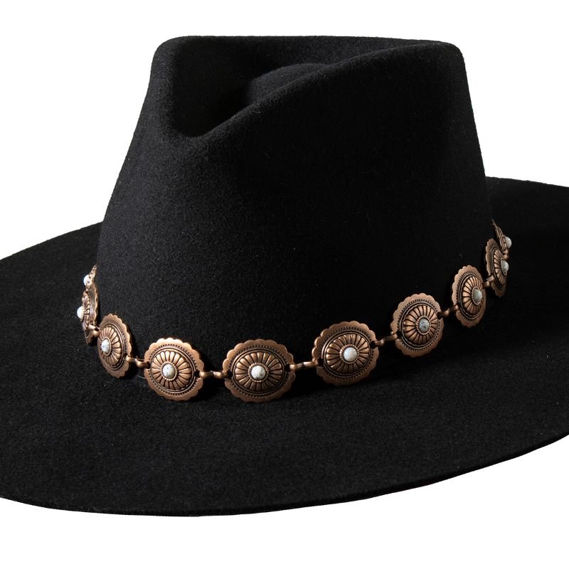 Copper Concho Chain Hat Band