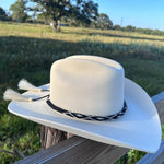 Hitched Horsehair Braided Hat Band - Black & White