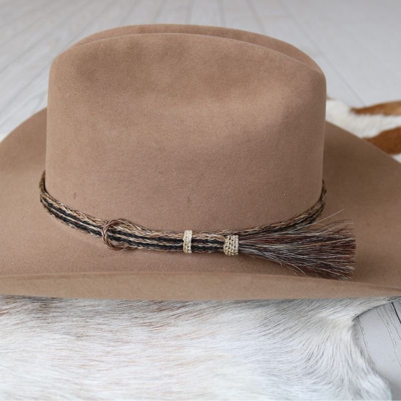 Genuine Horsehair 5 Strand Braided Hat Band with Single Tassel