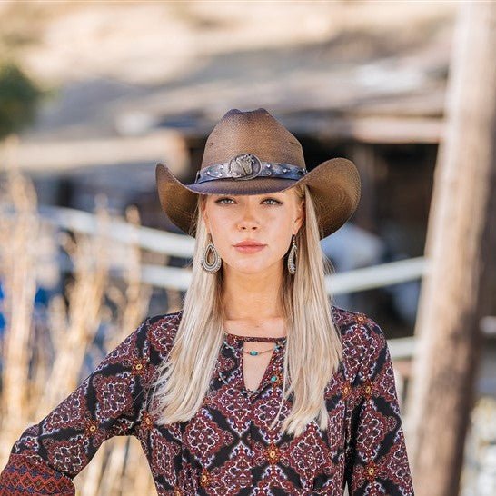 Women's Straw Cowboy Hat | Stampede | Horse Lover | Brown