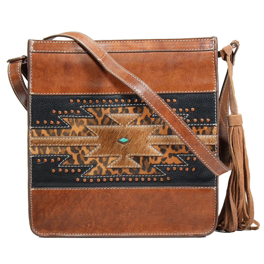 Nocona Anika Style Conceal Carry Crossbody Cheetah Black and Brown