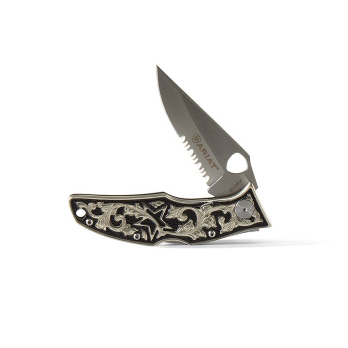 Ariat Folding Pocket Knife Silver