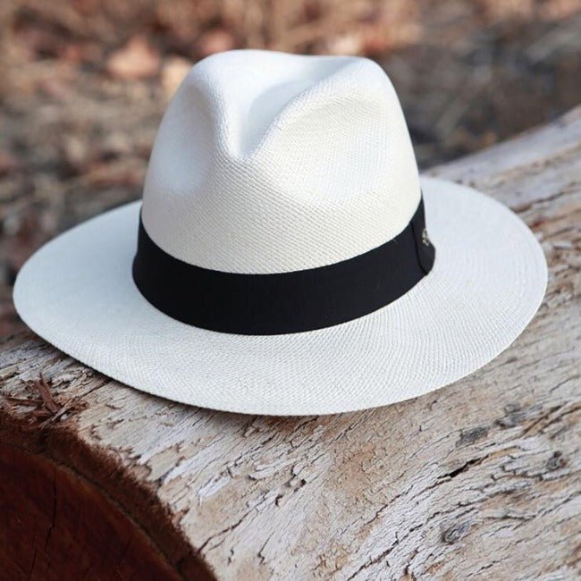 Straw Fedora Hat | Austral | Ribbon Band | White