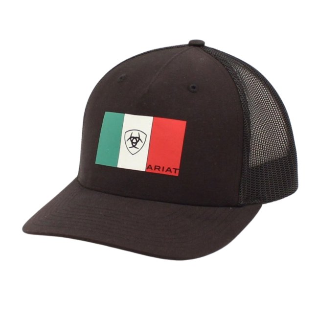 Ariat Men's Mexican Flag Black Baseball Cap