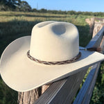 Hitched Horsehair Braided Hat Band - Brown & White
