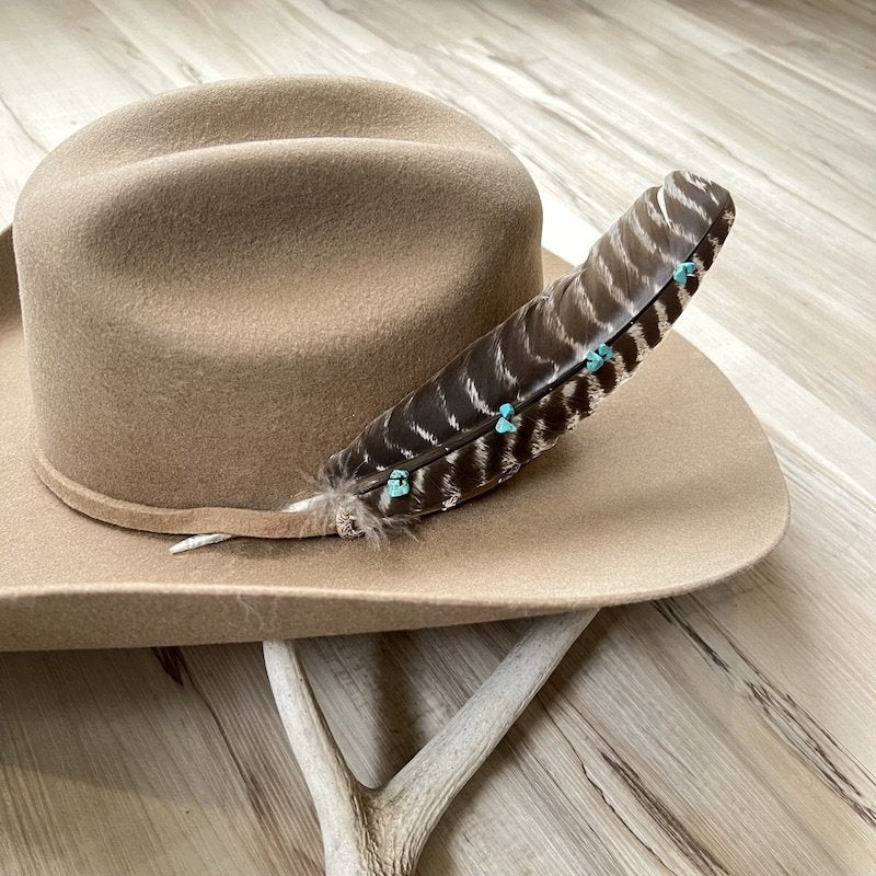 Turquoise Turkey Hat Feather