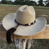 Deerskin Buffalo Nickle Leather Tassel Hat Band - Brown