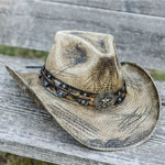 Men's Distressed Straw Cowboy Hat | Stampede | Slashed