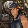 Patriotic Men's Straw Cowboy Hat | Stampede | Longhorn Skull