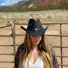 Stetson Black Leather Cowboy Hat - Roxbury